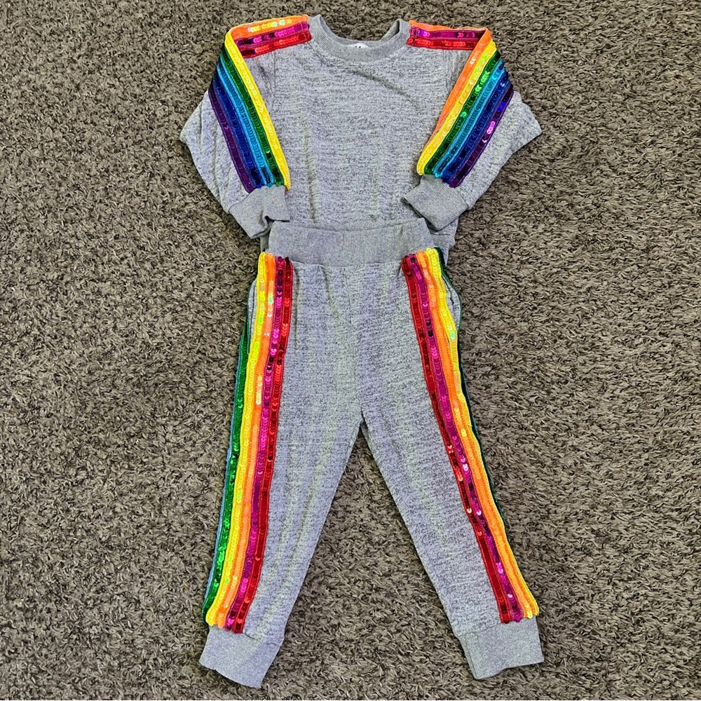 Lola and the Boys Rainbow Sequin Track Set 12-18M